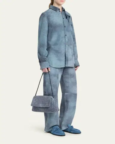 Bottega Veneta Giorno Dustbag Flap-Top Suede Shoulder Bag | Thumbnail 5 Bottega Veneta Giorno Dustbag Flap-Top Suede Shoulder Bag | Thumbnail 5