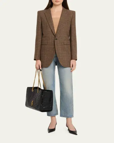 Saint Laurent Niki YSL Chevron Quilted Shopping Tote Bag | Thumbnail 5 Saint Laurent Niki YSL Chevron Quilted Shopping Tote Bag | Thumbnail 5
