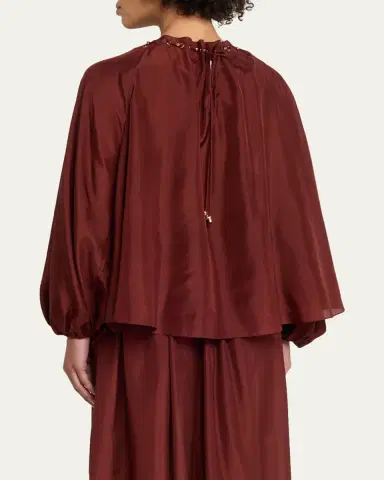 Zimmermann Aster Gathered Bead Blouse | Thumbnail 3 Zimmermann Aster Gathered Bead Blouse | Thumbnail 3