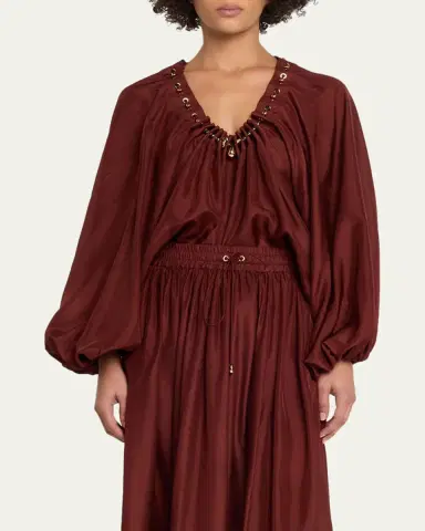 Zimmermann Aster Gathered Bead Blouse | Thumbnail 4 Zimmermann Aster Gathered Bead Blouse | Thumbnail 4