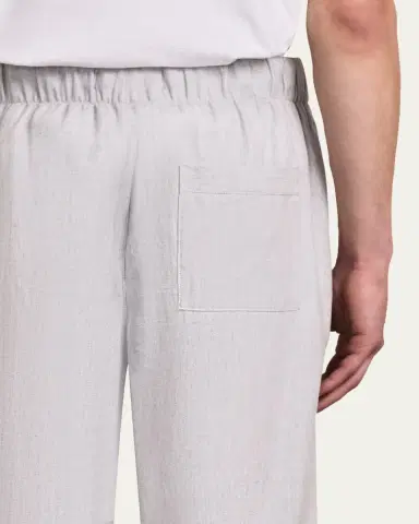 Frescobol Carioca Men's Oscar Linen & Cotton Drawstring Trousers | Thumbnail 4 Frescobol Carioca Men's Oscar Linen & Cotton Drawstring Trousers | Thumbnail 4