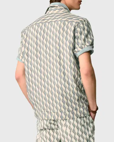 Frescobol Carioca Roberto Geometric Linen Button-Down Shirt | Thumbnail 7 Frescobol Carioca Roberto Geometric Linen Button-Down Shirt | Thumbnail 7