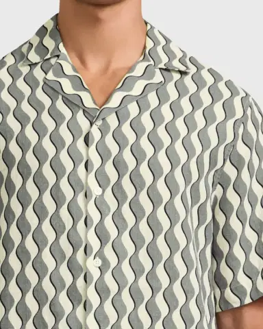 Frescobol Carioca Roberto Geometric Linen Button-Down Shirt | Thumbnail 9 Frescobol Carioca Roberto Geometric Linen Button-Down Shirt | Thumbnail 9