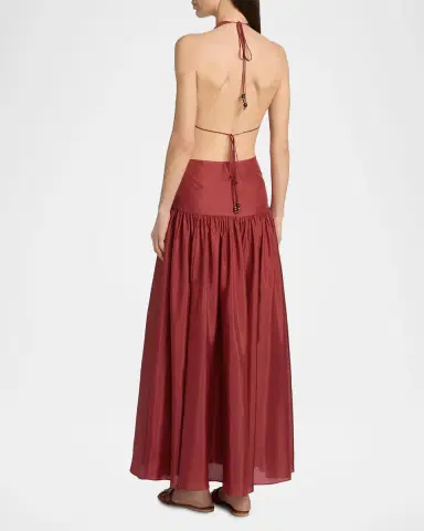 Zimmermann Indra Plunge Halter Maxi Dress | Thumbnail 3 Zimmermann Indra Plunge Halter Maxi Dress | Thumbnail 3