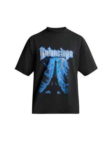 Balenciaga Men's Paris Thunderstorm Oversized T-Shirt | Thumbnail 1 Balenciaga Men's Paris Thunderstorm Oversized T-Shirt | Thumbnail 1
