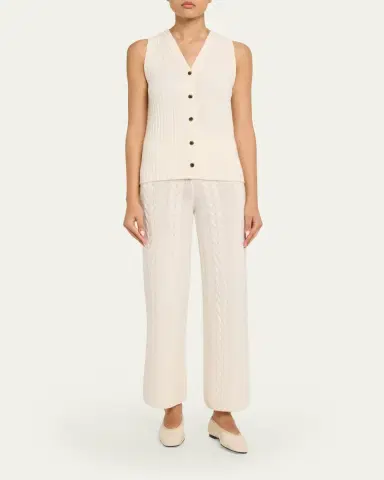 Lisa Yang Maiko Cashmere Rib Button-Front Tank Top | Thumbnail 2 Lisa Yang Maiko Cashmere Rib Button-Front Tank Top | Thumbnail 2
