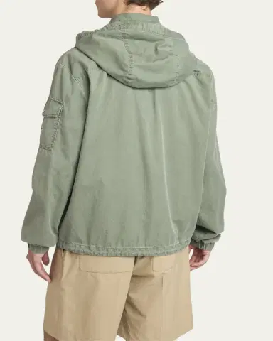 Moncler Men's Cotton Full-Zip Hooded Jacket | Thumbnail 3 Moncler Men's Cotton Full-Zip Hooded Jacket | Thumbnail 3