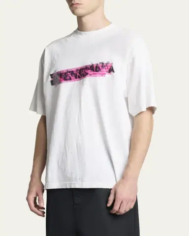Balenciaga Men's Messy Spray Medium-Fit T-Shirt | Thumbnail 4 Balenciaga Men's Messy Spray Medium-Fit T-Shirt | Thumbnail 4