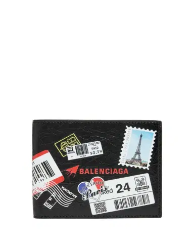 Balenciaga Men's Mail Artwork Cash Square Bifold Wallet | Thumbnail 1 Balenciaga Men's Mail Artwork Cash Square Bifold Wallet | Thumbnail 1
