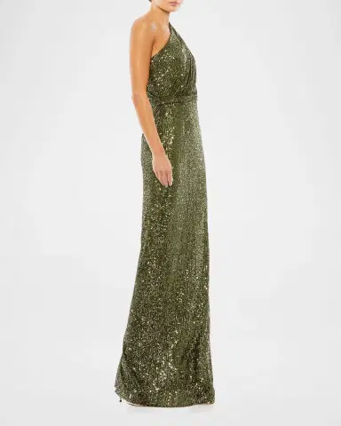 Mac Duggal Sequin One-Shoulder Column Gown | Thumbnail 2 Mac Duggal Sequin One-Shoulder Column Gown | Thumbnail 2