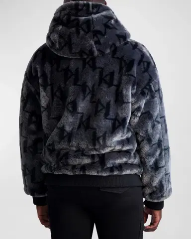 Karl Lagerfeld Paris Men 's Reversible Bomber Jacket w/ Faux Fur | Thumbnail 3 Karl Lagerfeld Paris Men 's Reversible Bomber Jacket w/ Faux Fur | Thumbnail 3