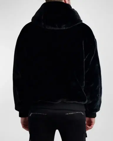 Karl Lagerfeld Paris Men 's Reversible Bomber Jacket w/ Faux Fur | Thumbnail 6 Karl Lagerfeld Paris Men 's Reversible Bomber Jacket w/ Faux Fur | Thumbnail 6