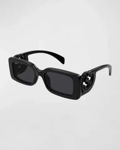 Gucci Monochrome GG Rectangle Acetate Sunglasses | Thumbnail 2 Gucci Monochrome GG Rectangle Acetate Sunglasses | Thumbnail 2