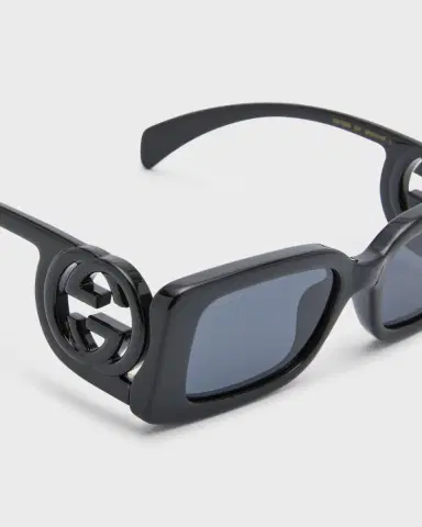 Gucci Monochrome GG Rectangle Acetate Sunglasses | Thumbnail 3 Gucci Monochrome GG Rectangle Acetate Sunglasses | Thumbnail 3