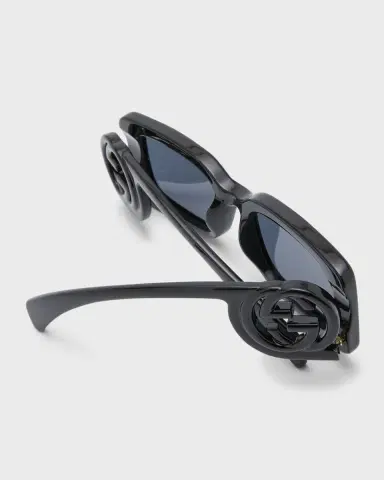 Gucci Monochrome GG Rectangle Acetate Sunglasses | Thumbnail 5 Gucci Monochrome GG Rectangle Acetate Sunglasses | Thumbnail 5