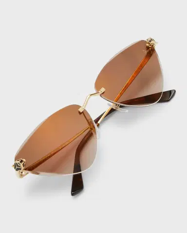 Cartier Panthère Rimless Cat-Eye Metal Sunglasses | Thumbnail 5 Cartier Panthère Rimless Cat-Eye Metal Sunglasses | Thumbnail 5