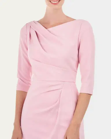 Kay Unger New York Margerite Pleated Side-Slit Column Gown | Thumbnail 5 Kay Unger New York Margerite Pleated Side-Slit Column Gown | Thumbnail 5
