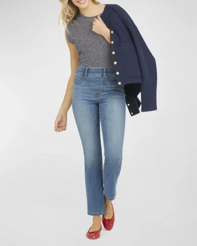 Spanx High-Rise Straight-Leg Denim Jeans | Thumbnail 3 Spanx High-Rise Straight-Leg Denim Jeans | Thumbnail 3