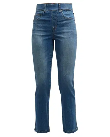 Spanx High-Rise Straight-Leg Denim Jeans | Thumbnail 1 Spanx High-Rise Straight-Leg Denim Jeans | Thumbnail 1