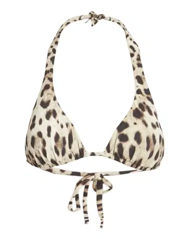 Dolce & Gabbana Leopard-Print Triangle Bikini Top | Thumbnail 1 Dolce & Gabbana Leopard-Print Triangle Bikini Top | Thumbnail 1