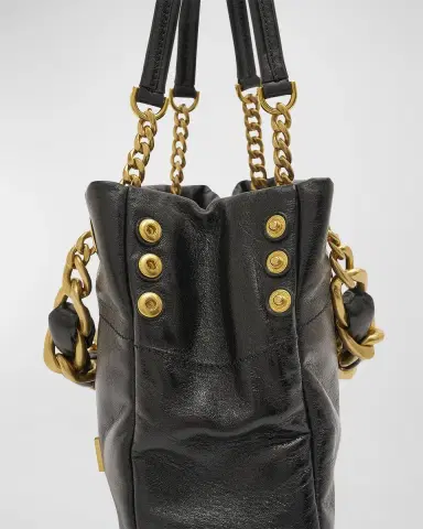 Balmain 1945 Soft Small Cabas Tote Bag in Crinkled Leather | Thumbnail 5 Balmain 1945 Soft Small Cabas Tote Bag in Crinkled Leather | Thumbnail 5