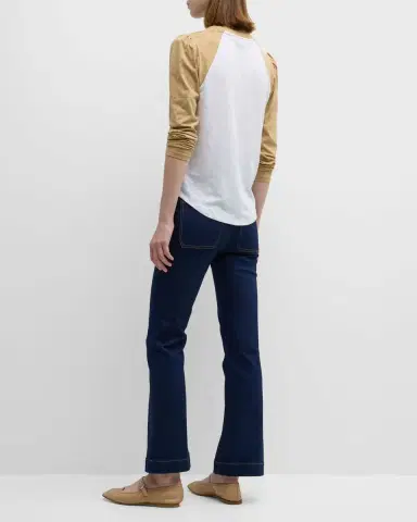 Veronica Beard Carson High Rise Ankle Flare Jeans with Patch Pockets | Thumbnail 4 Veronica Beard Carson High Rise Ankle Flare Jeans with Patch Pockets | Thumbnail 4