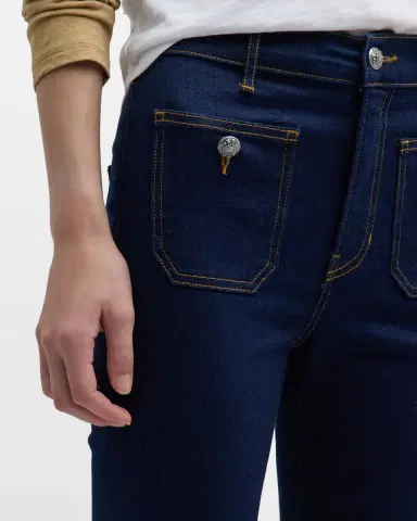 Veronica Beard Carson High Rise Ankle Flare Jeans with Patch Pockets | Thumbnail 5 Veronica Beard Carson High Rise Ankle Flare Jeans with Patch Pockets | Thumbnail 5