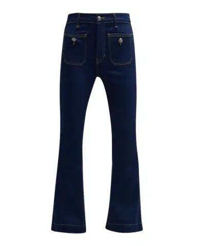 Veronica Beard Carson High Rise Ankle Flare Jeans with Patch Pockets | Thumbnail 1 Veronica Beard Carson High Rise Ankle Flare Jeans with Patch Pockets | Thumbnail 1