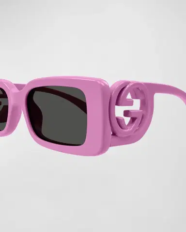 Gucci Monochrome GG Rectangle Acetate Sunglasses | Thumbnail 2 Gucci Monochrome GG Rectangle Acetate Sunglasses | Thumbnail 2