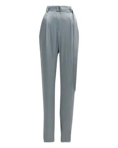 LAPOINTE High-Rise Belted Pleated Straight-Leg Doubleface Satin Pants | Thumbnail 1 LAPOINTE High-Rise Belted Pleated Straight-Leg Doubleface Satin Pants | Thumbnail 1