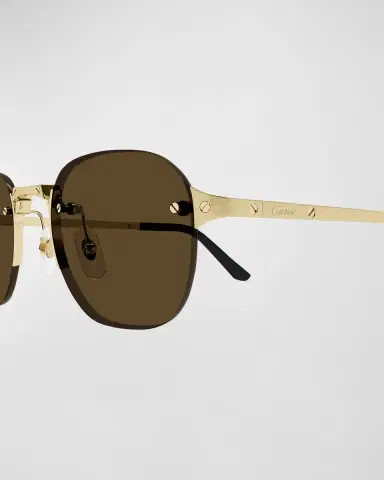 Cartier Men 's CT0459SM Rimless Metal Round Sunglasses | Thumbnail 2 Cartier Men 's CT0459SM Rimless Metal Round Sunglasses | Thumbnail 2