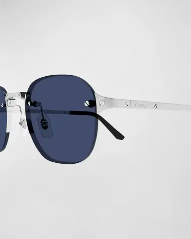 Cartier Men 's CT0459SM Rimless Metal Round Sunglasses | Thumbnail 2 Cartier Men 's CT0459SM Rimless Metal Round Sunglasses | Thumbnail 2