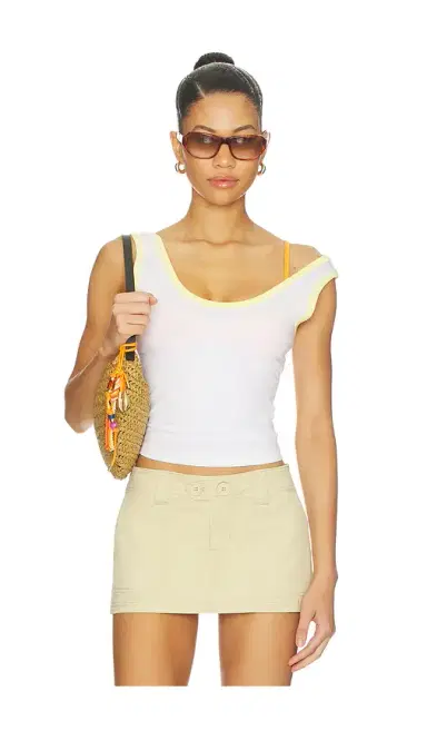 GOOD AMERICAN Super Stretch Ringer Tank Top | Thumbnail 1 GOOD AMERICAN Super Stretch Ringer Tank Top | Thumbnail 1