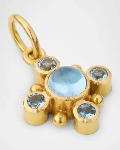 Elizabeth Locke 19K Small Round Aquamarine Pendant | Thumbnail 3 Elizabeth Locke 19K Small Round Aquamarine Pendant | Thumbnail 3