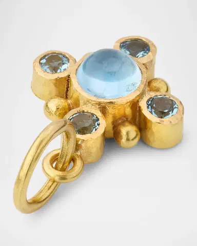 Elizabeth Locke 19K Small Round Aquamarine Pendant | Thumbnail 4 Elizabeth Locke 19K Small Round Aquamarine Pendant | Thumbnail 4