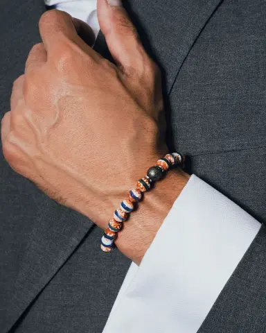 Tateossian Men's Brown Agate Beaded Bracelet | Thumbnail 2 Tateossian Men's Brown Agate Beaded Bracelet | Thumbnail 2
