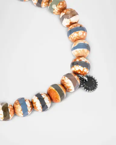 Tateossian Men's Brown Agate Beaded Bracelet | Thumbnail 4 Tateossian Men's Brown Agate Beaded Bracelet | Thumbnail 4