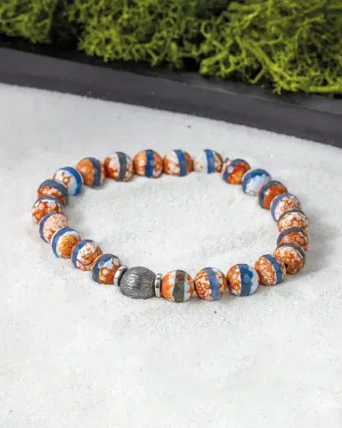 Tateossian Men's Brown Agate Beaded Bracelet | Thumbnail 5 Tateossian Men's Brown Agate Beaded Bracelet | Thumbnail 5
