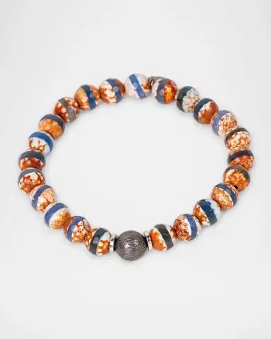 Tateossian Men's Brown Agate Beaded Bracelet | Thumbnail 6 Tateossian Men's Brown Agate Beaded Bracelet | Thumbnail 6
