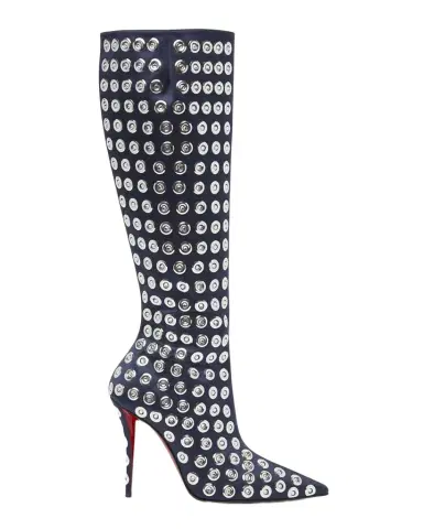 Christian Louboutin 100mm Miss Z Crystal Silk Knee Boots | Thumbnail 1 Christian Louboutin 100mm Miss Z Crystal Silk Knee Boots | Thumbnail 1