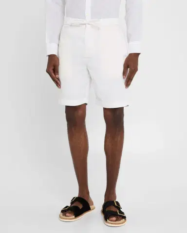 Frescobol Carioca Men's Felipe Linen and Cotton Drawstring Shorts | Thumbnail 4 Frescobol Carioca Men's Felipe Linen and Cotton Drawstring Shorts | Thumbnail 4