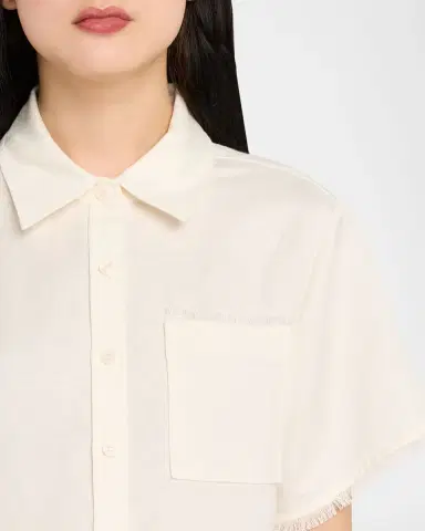 SIMKHAI Solange Short-Sleeve Cropped Shirt | Thumbnail 4 SIMKHAI Solange Short-Sleeve Cropped Shirt | Thumbnail 4