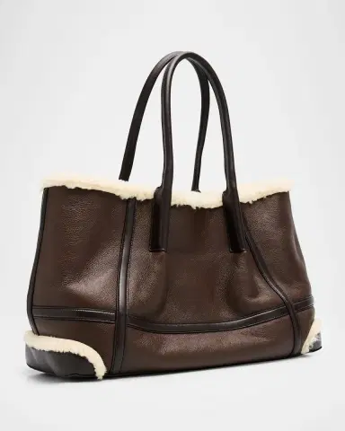 Bottega Veneta Shearling & Two-Tone Leather Shoulder Bag | Thumbnail 3 Bottega Veneta Shearling & Two-Tone Leather Shoulder Bag | Thumbnail 3
