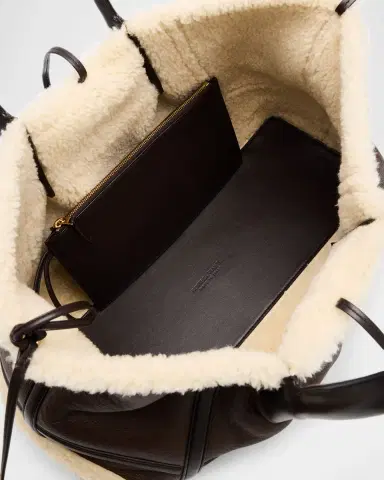 Bottega Veneta Shearling & Two-Tone Leather Shoulder Bag | Thumbnail 4 Bottega Veneta Shearling & Two-Tone Leather Shoulder Bag | Thumbnail 4