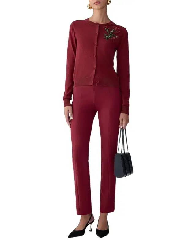 Embellished Silk-Cotton Crewneck Cardigan Embellished Silk-Cotton Crewneck Cardigan