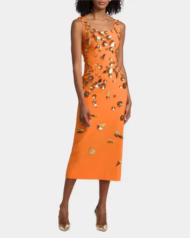 Carolina Herrera Flower Appliqué Sleeveless Midi Dress | Thumbnail 2 Carolina Herrera Flower Appliqué Sleeveless Midi Dress | Thumbnail 2