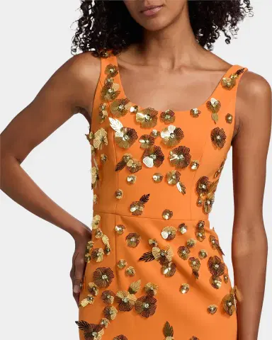 Carolina Herrera Flower Appliqué Sleeveless Midi Dress | Thumbnail 5 Carolina Herrera Flower Appliqué Sleeveless Midi Dress | Thumbnail 5