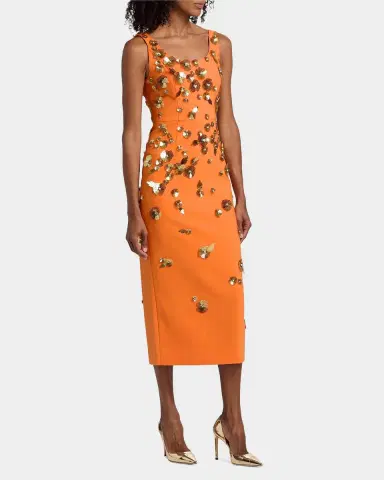 Carolina Herrera Flower Appliqué Sleeveless Midi Dress | Thumbnail 7 Carolina Herrera Flower Appliqué Sleeveless Midi Dress | Thumbnail 7