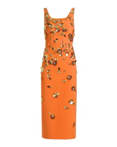 Carolina Herrera Flower Appliqué Sleeveless Midi Dress | Thumbnail 1 Carolina Herrera Flower Appliqué Sleeveless Midi Dress | Thumbnail 1