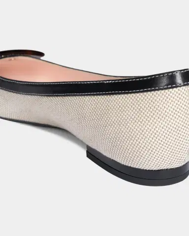 Roger Vivier Gommettine Linen and Leather Ballerina Flats | Thumbnail 6 Roger Vivier Gommettine Linen and Leather Ballerina Flats | Thumbnail 6